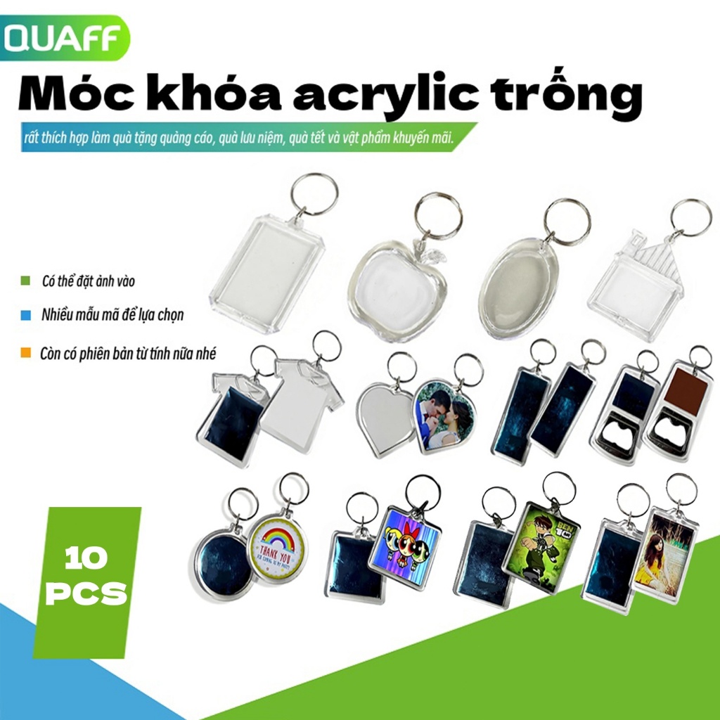 QUAFF- 10pcs Code Keychains, Transparent Acrylic QR Code Keychain ...