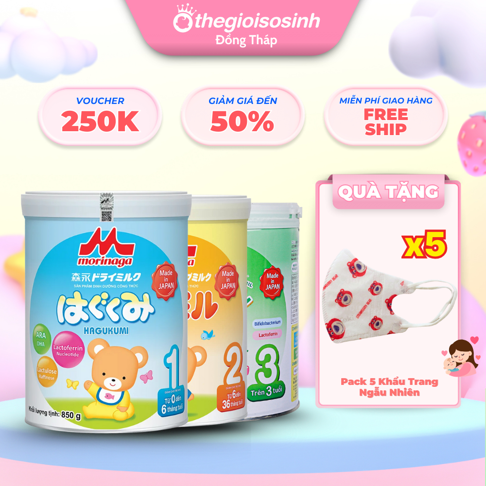 Sữa Morinaga Nhập Khẩu Nhật Bản Với Lactoferrin, DHA&ARA, Nucleotides – Cho Bé Từ 0-3 Tuổi TGSSĐT
