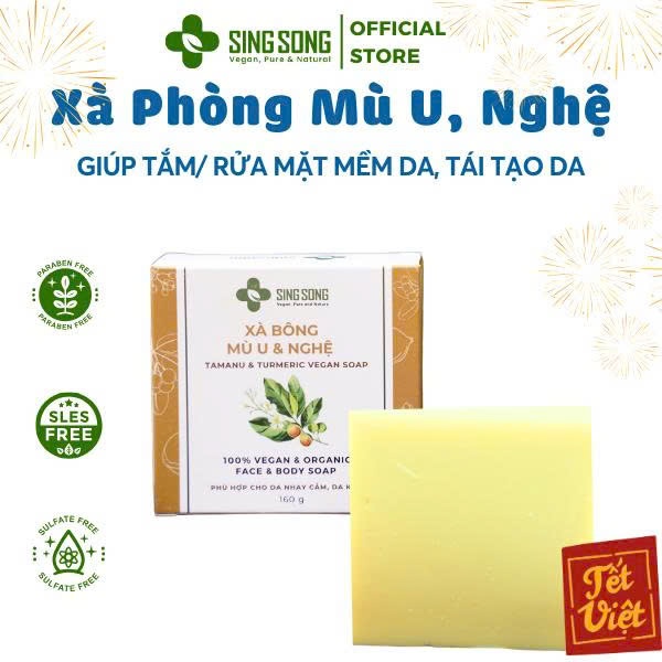 Xà bông Mù U Nghệ Singsong trọng lượng 160g