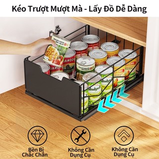 Gslife Ngăn Kéo Trượt Để Đồ Tủ Bếp - Thiết Kế Ray Trượt Mượt Mà, Đựng Gia Vị & Dụng Cụ Bếp