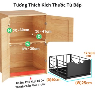 Gslife Ngăn Kéo Trượt Để Đồ Tủ Bếp - Thiết Kế Ray Trượt Mượt Mà, Đựng Gia Vị & Dụng Cụ Bếp