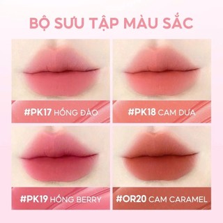 Focallure Velvet Matte Mousse Son môi Nhẹ Độ ẩm mượt Son Tint 2g