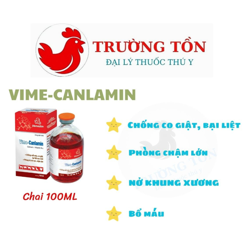Vime Canlamin 100ml cung cấp calcium và vitamin B12 hàm lượng cao chống co giật