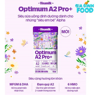Sale date thangs 9 - Sữa Pha Sẵn Vinamilk Optimum A2 Pro+ Lốc  4 hộp/ 110ml