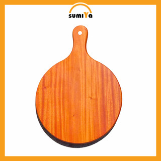 Khay tròn gỗ xà cừ có tay cầm SUMIYA, thớt gỗ tay cầm, khay gỗ decor, trang trí, đựng thức ăn