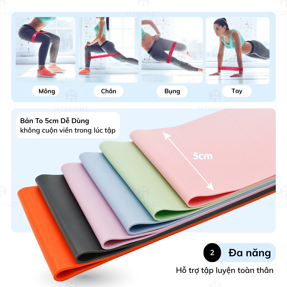 Dây Kháng Lực Miniband Aolikes 3619, Cao Su Latex Cao Cấp Hỗ Trợ Tập Gym - Yoga Luyện Tập Tại Nhà