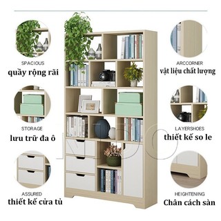 Nido Kệ Sách Để Sàn Gỗ Chống Ẩm Cao Cấp rang trí nhà phong cách hiện đại