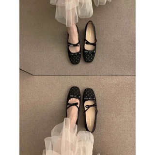 (Sẵn đen 36,37 xanh 36) Giày Mary Jane Nơ, Đế Độn 4cm Kiểu Dáng Mới Xuân Thu 2025
