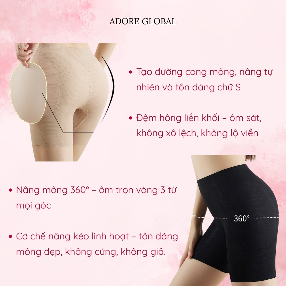 Quần Độn Hông Adore Làm Đầy Hõm Hông Ôm Body Thoáng Khí Không Lộ Viền - Adore Global