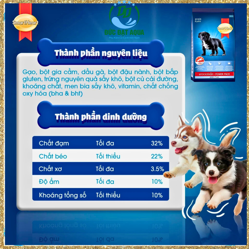 Thức ăn cho chó SmartHeart Power Pack, cho chó giống vừa & lớn cơ bắp bao xá 10kg -20KG 4