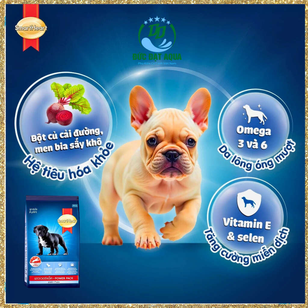 Thức ăn cho chó SmartHeart Power Pack, cho chó giống vừa & lớn cơ bắp bao xá 10kg -20KG 2