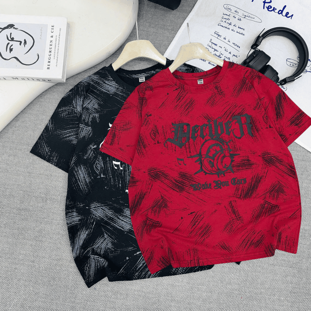 Áo Phông In Loang (BECI) Cộc tay Cho Bé Trai, Chất Cotton Mềm Mịn, Thấm Hút Tốt, 3 Màu, Size từ 17-60kg