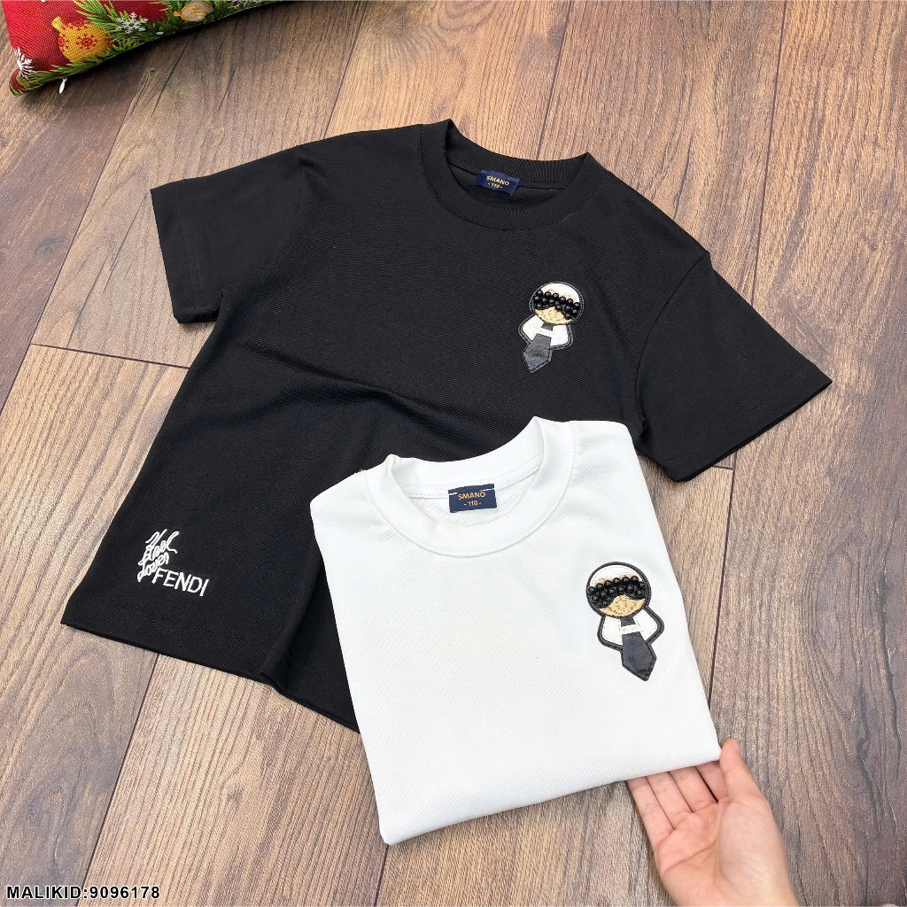 Bộ thun hè bé trai chất cotton in chữ fen đì chất siêu đẹp-Bộ hè bé trai 2 màu trắng đen hàng cao cấp