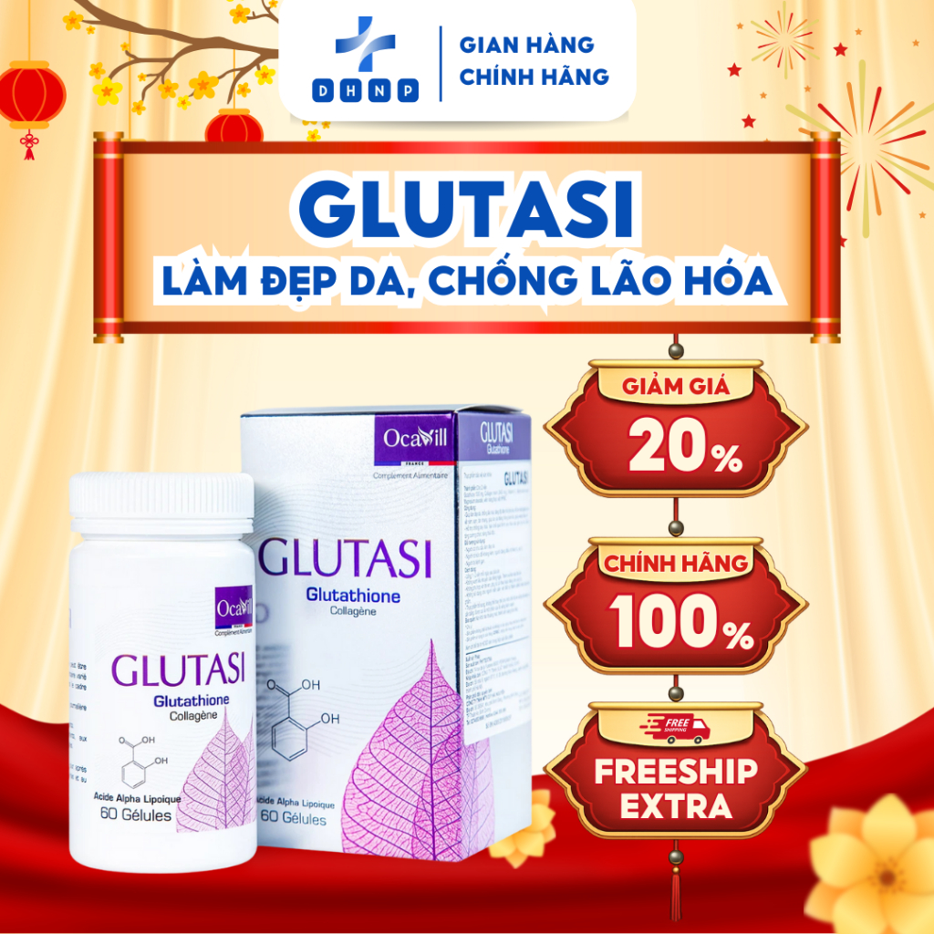 Viên Uống Glutasi Glutathione Phytextra - Giúp Đẹp Da, Hỗ Trợ Chống Lão Hóa  - Hộp 60 Viên