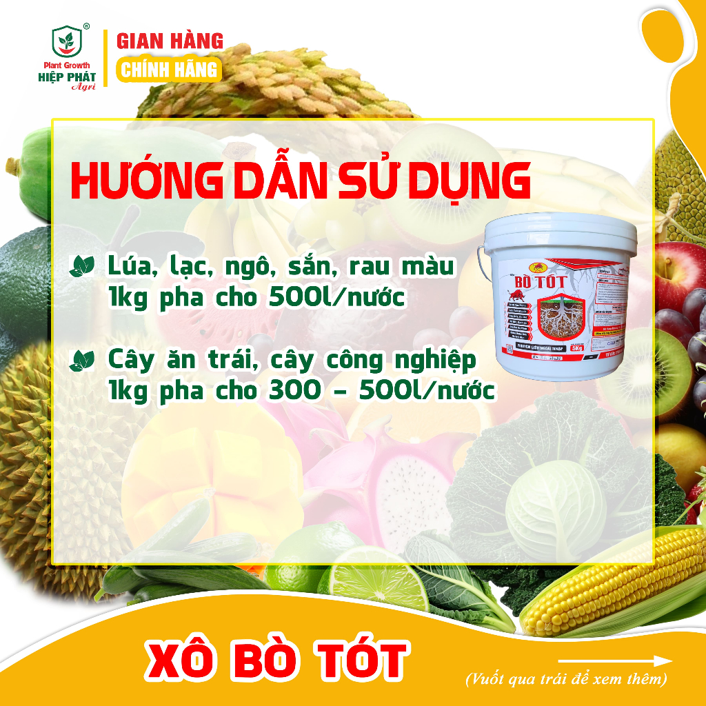 Phân bón tưới gốc [XÔ BÒ TÓT 5KG] Ra rễ cực mạnh, nở gốc, xanh lá, nuôi trái, thúc ra hoa đồng loạt