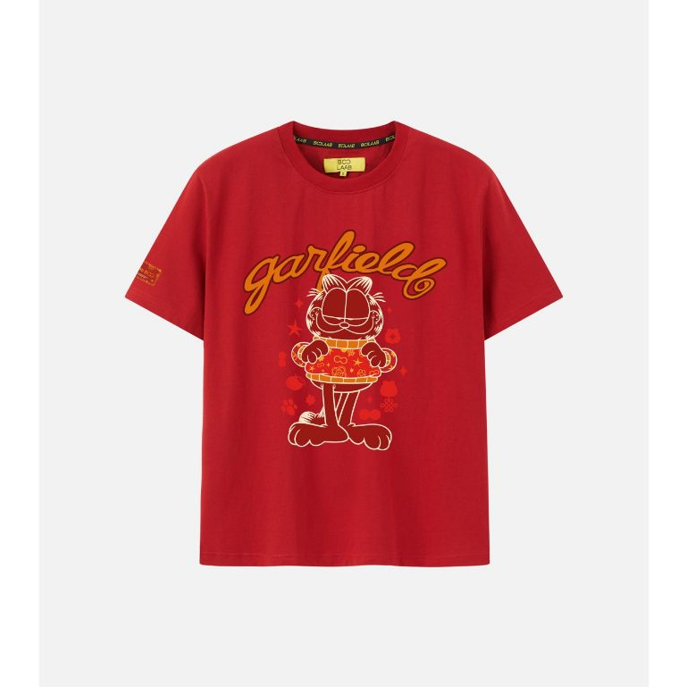 [BST Tết] Áo Thun BOO Unisex Cotton Cổ Tim In Hình Mèo Garfield Chất Liệu Cotton Cao Cấp, Họa Tiết Dễ Thương