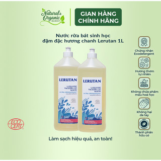 Nước Rửa Bát Sinh Học Đậm Đặc Hương Chanh 1L Lerutan Loại Bỏ Dầu Mỡ, An Toàn Cho Da – Natural Market