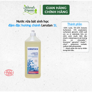 Nước Rửa Bát Sinh Học Đậm Đặc Hương Chanh 1L Lerutan Loại Bỏ Dầu Mỡ, An Toàn Cho Da – Natural Market