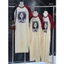 Váy suông Đầm nữ mặc nhà xinh dài maxi cộc tay không cổ phối raglan họa tiết cô gái tóc xù chibi dễ thương cute T1368G
