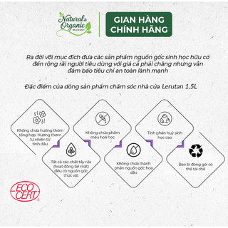 Nước Giặt Đậm Đặc Hữu Cơ Cam Oải Hương 1,5L Lerutan Bảo Vệ Vải, Thơm Mát Tự Nhiên – Natural Market