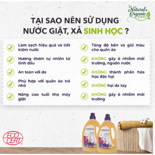 Nước Giặt Đậm Đặc Hữu Cơ Cam Oải Hương 1,5L Lerutan Bảo Vệ Vải, Thơm Mát Tự Nhiên – Natural Market