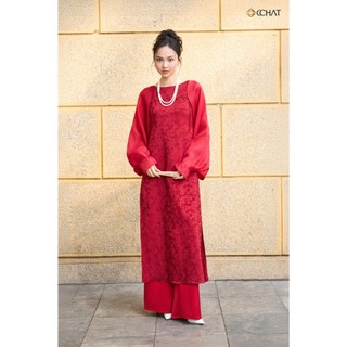 Áo Dài Nữ 𝐂𝐂𝐇𝐀𝐓 Dáng Suông Mộc Nhiên Họa Tiết Chất Liệu Tafta Cao Cấp 25NDB8002ST