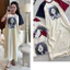 Váy suông Đầm nữ mặc nhà xinh dài maxi cộc tay không cổ phối raglan họa tiết cô gái tóc xù chibi dễ thương cute T1368G