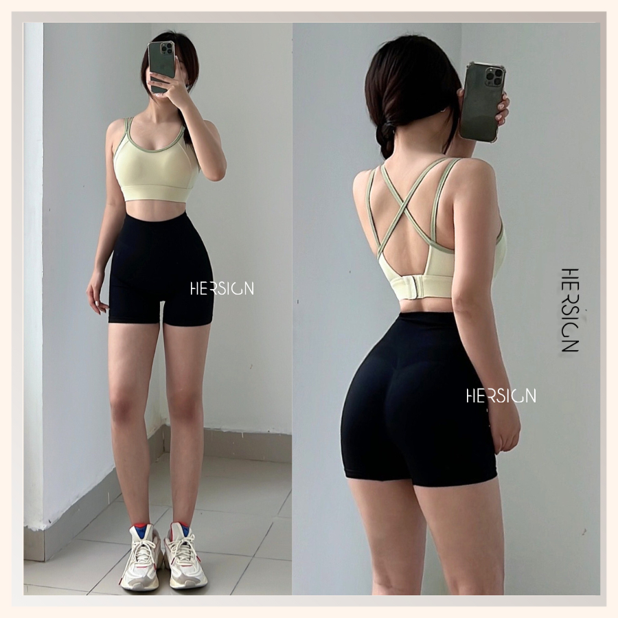 HERSIGN Set tập gym nữ Đồ tập yoga Bộ quần áo thể thao vận động cường độ cao cho nữ SMIXB32BN12 BST HERSIGN Bare Form