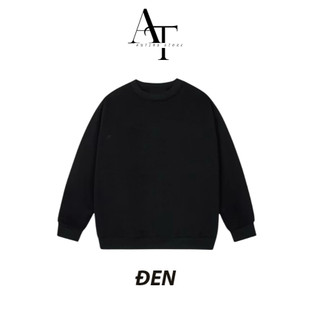 Áo Sweater Unisex Form Rộng AT AUTINS STORE Tay Chéo Basic Nam Nữ Nỉ Cao Cấp Không Bai Xù 4 Màu AON1