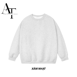 Áo Sweater Unisex Form Rộng AT AUTINS STORE Tay Chéo Basic Nam Nữ Nỉ Cao Cấp Không Bai Xù 4 Màu AON1