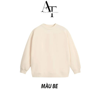 Áo Sweater Unisex Form Rộng AT AUTINS STORE Tay Chéo Basic Nam Nữ Nỉ Cao Cấp Không Bai Xù 4 Màu AON1