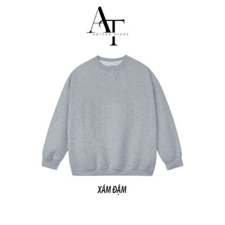 Áo Sweater Unisex Form Rộng AT AUTINS STORE Tay Chéo Basic Nam Nữ Nỉ Cao Cấp Không Bai Xù 4 Màu AON1