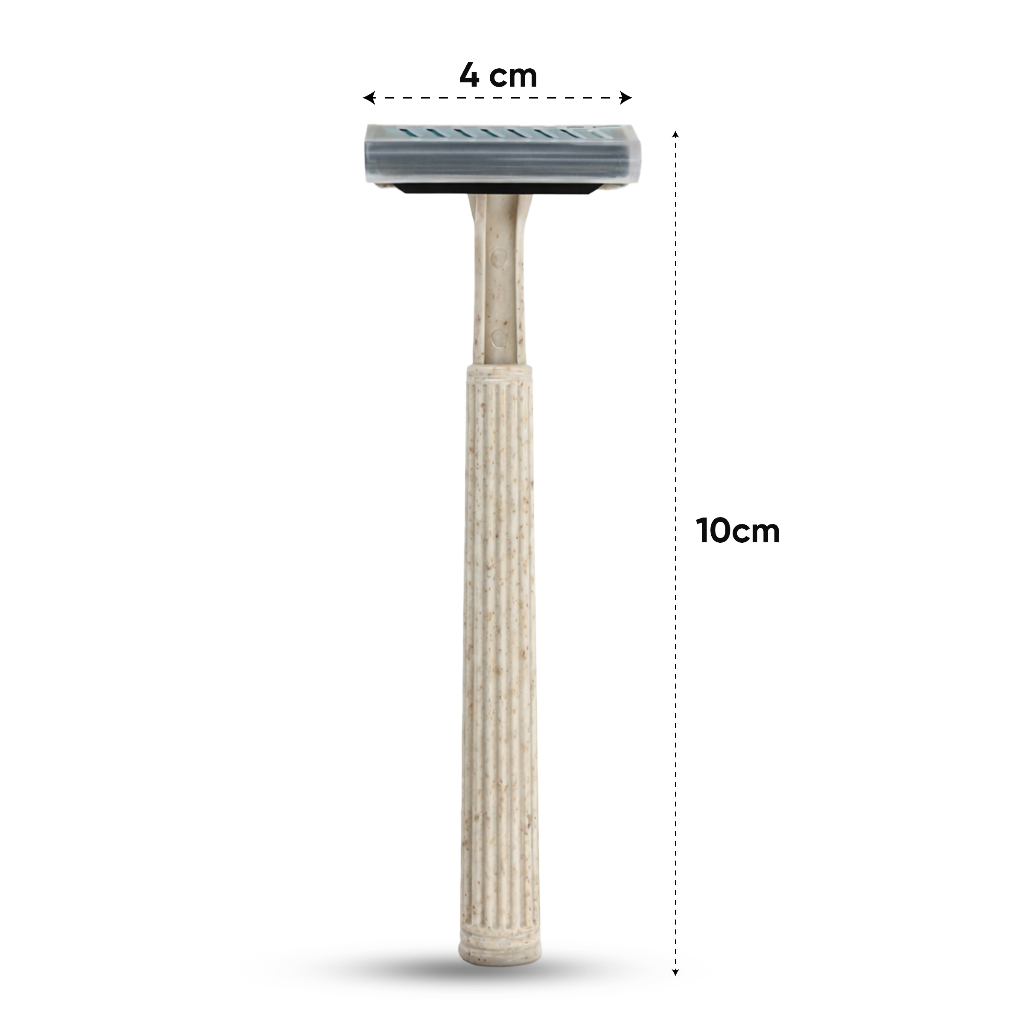 Combo 100 Dao Cạo Râu Xám Thân Thiện Nhựa Dùng 1 Lần Cho Khách Sạn, Nhà Nghỉ,Spa - Đóng Túi Nilon 12x4cm