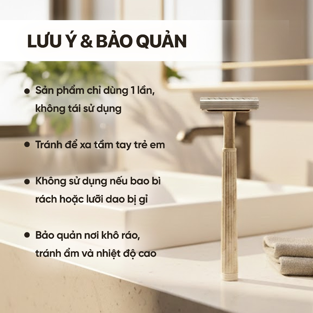 Combo 100 Dao Cạo Râu Xám Thân Thiện Nhựa Dùng 1 Lần Cho Khách Sạn, Nhà Nghỉ,Spa - Đóng Túi Nilon 12x4cm