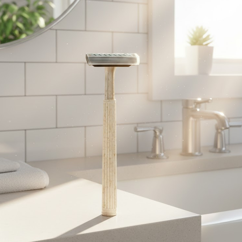 Combo 100 Dao Cạo Râu Xám Thân Thiện Nhựa Dùng 1 Lần Cho Khách Sạn, Nhà Nghỉ,Spa - Đóng Túi Nilon 12x4cm