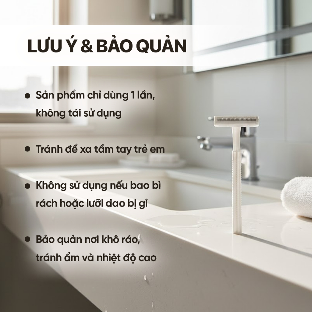 Combo 100 Dao Cạo Râu Nhựa Trắng Dùng 1 Lần Khách Sạn, Spa, Nhà Nghỉ Có Đóng Túi Nilon 10x4cm