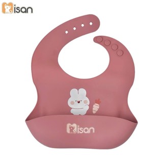 Yếm ăn dặm silicon cho bé MISAN AD92 có máng hứng chống rơi vãi, yếm tập ăn BLW nhiều màu sắc