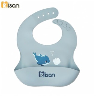 Yếm ăn dặm silicon cho bé MISAN AD92 có máng hứng chống rơi vãi, yếm tập ăn BLW nhiều màu sắc