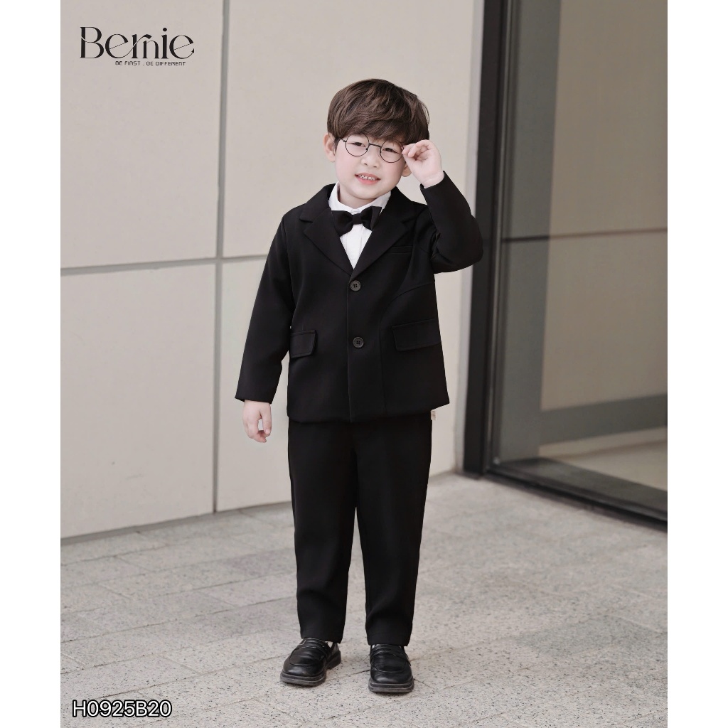 [Chính hãng Bernie] Bộ vest công tử cho bé, bộ vest 3 chi tiết công tử bảnh bao cho bé (vest, quần, nơ)