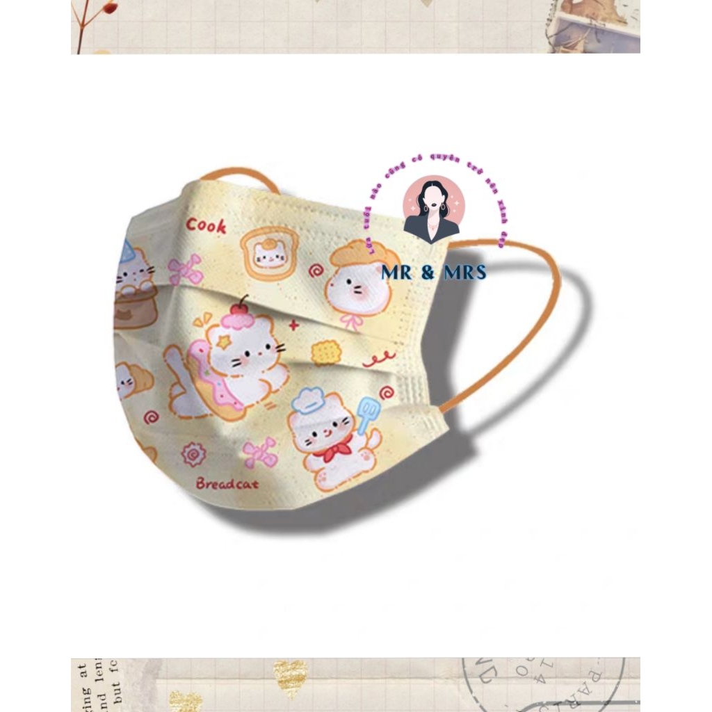 (Set 10/50c) Khẩu Trang Hoạt Hình cho Người Lớn