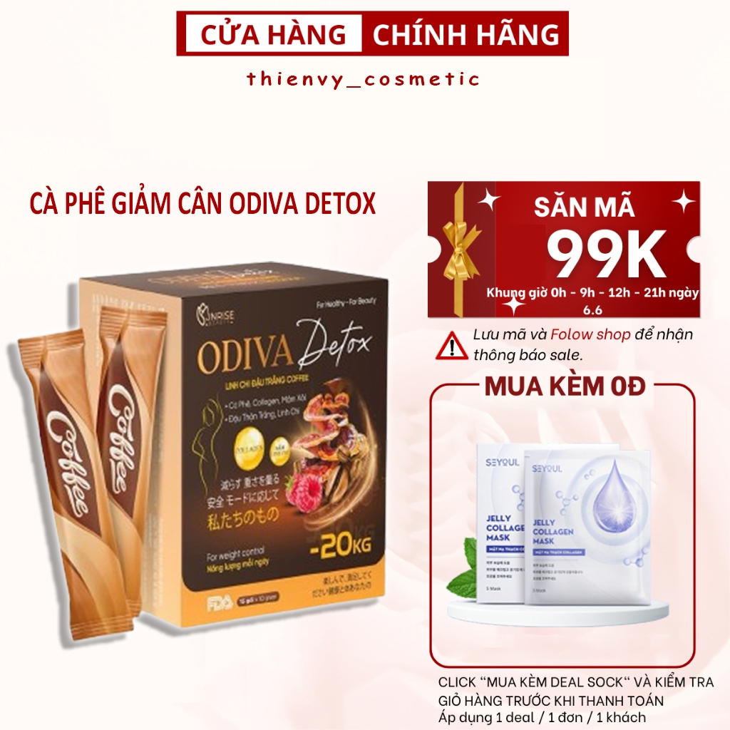 Cà Phê Hòa Tan Odiva Coffe Hỗ Trợ Giảm Cân Thanh Lọc Cơ Thể Giảm Thèm Ăn Hạn Chế Hấp Thu Mỡ