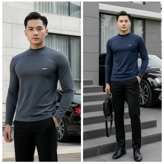 COMBO 2 Áo thun giữ nhiệt nam cao cấp Mentoris, Cổ cao 3cm, Co giãn, giữa ấm cực tốt CB2MDT03