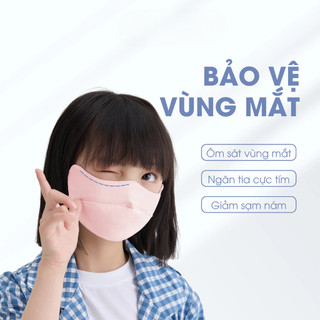 KHẨU TRANG TRẺ EM CAO CẤP CHỐNG NẮNG UPF50+ CHE GÒ MÁ, THOÁNG KHÍ, DÂY ĐIỀU CHỈNH