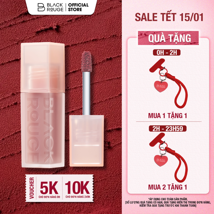 Son Kem Black Rouge Double Layer Over Velvet Ver 4 - Sweet Tangerine - 4.1g