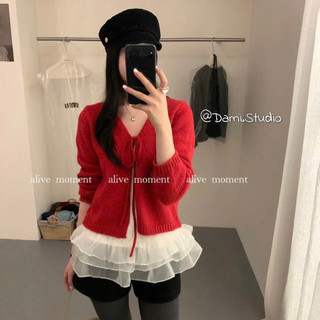 Cardigang + Hai Dây Bèo Vintage Hàn Quốc Trenndy Trẻ Trung Xinh Xắn QCCCl1 (Ảnh thật ) |Dami.Studio 261