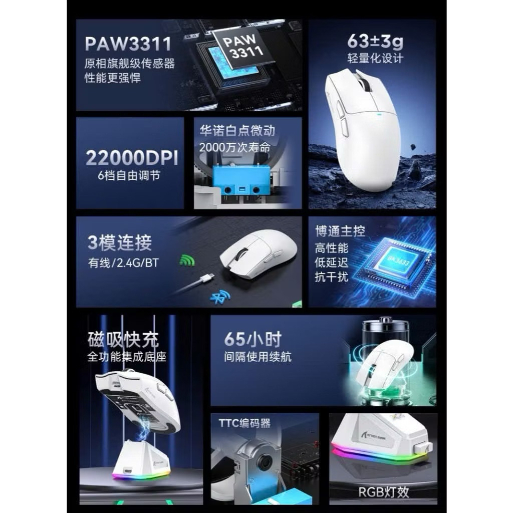 Chuột không dây Attack Shark X11 - V3Pro - V6 - R1 -V3 | BigBuy360 - bigbuy360.vn