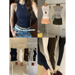 WGWE | Áo tank top nữ cổ tròn dáng thể thao ôm dáng năng động – W8505#