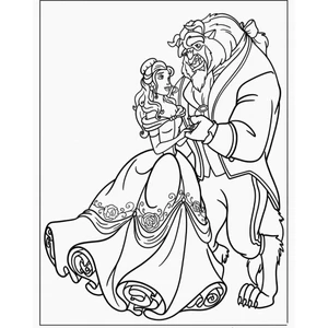 20 Tranh tô màu Người đẹp và quái vật (Mực và giấy chính hãng - an toàn cho bé)