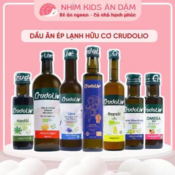 Dầu Ăn Hữu Cơ Ép Lạnh Nguyên Chất CRUDOLIO, Dầu Olive, Dầu Omega 3-6-9, Dầu Hạt Cải - Nhập Khẩu Ý