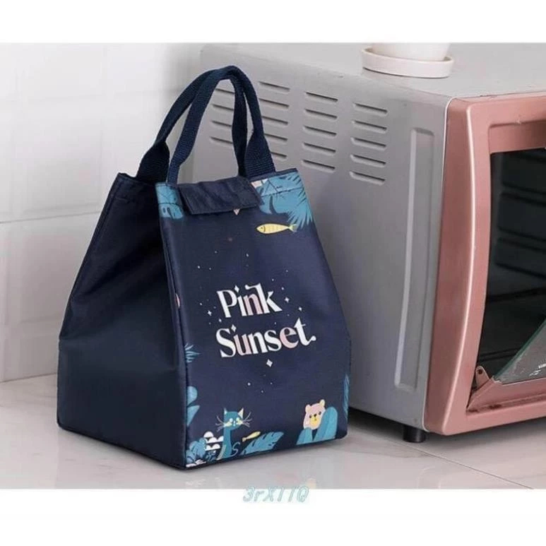 Túi giữ nhiệt đựng hộp cơm bento, túi giữ nóng, lạnh cho thức ăn có quai xách tiết lợi, thiết kế độc đáo, bắt mắt